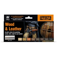 VALLEJO 70182 MODEL COLOR SET WOOD & LEATHER ( 8 )