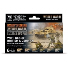 VALLEJO 70208 MODEL COLOR SET DESERT BRITISH & GERMAN