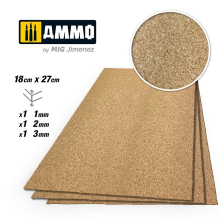 AMMO MIG JIMENEZ AMIG8838 CREATE CORK MEZCLA DE CORCHO DE GRANO FINO 1 MM, 2 MM Y 3 MM