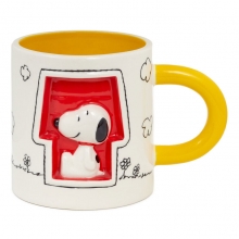 HALLMARK PEANUTS SNOOPY DOGHOUSE SCULPTED MUG
