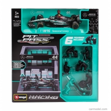 BURAGO 38452 1:43 RACE FORMULA MERCEDES W15 PIT PASS ( 2024 ) HAMILTON 44