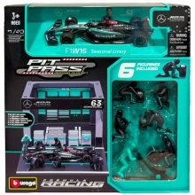 BURAGO 38452 1:43 RACE FORMULA MERCEDES W15 PIT PASS ( 2024 ) RUSSELL 63