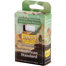 DRAGON SHIELD BOARD GAME SLEEVES CLEAR NONGLARE AMERICAN STANDARD 57X89 MM