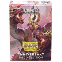 DRAGON SHIELD SLEEVES STANDARD SIZE MATTE DUAL 100 25TH SPECIAL EDITION RED GOLD