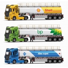 HENGTEN 53522-48 1:24 ALLOY ACTORS OIL TANK TRUCK ( SLIP,OPEN DOORS LIGHT,SOUND )