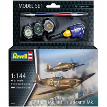 REVELL 63771 MODEL SET SPITFIRE MK . IA & HURRICANE MK . I 1:144