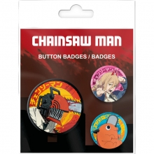 ABYSSE ABYACC583 CHAINSAW MAN BADGE PACK DENJI DEVIL POCHITA