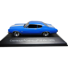MAGAZINE USCHEVELLE 1:43 1970 CHEVROLET CHEVELLE SS 454, BLUE WHITE