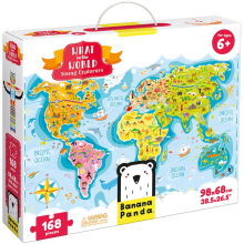 BANANAPANDA 33672 WHAT IN THE WORLD YOUNG EXPLORERS PUZZLE 168 PIEZAS