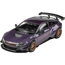 PARAGON 55153 1:64 LBWK BMW I8 TWILIGHT PURPLE GOLD WHEELS