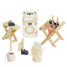 LETOYVAN ME038C WOODEN DOLLS HOUSE LAUNDRY ROOM 16 PIEZAS