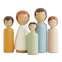 LETOYVAN P058 DUBOIS WOODEN FAMILY DOLLS 5 PIEZAS